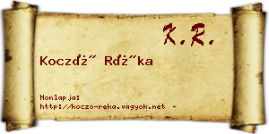 Koczó Réka névjegykártya